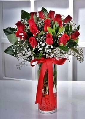 Vazoda 15 Kırmızı  Gül-Vg110